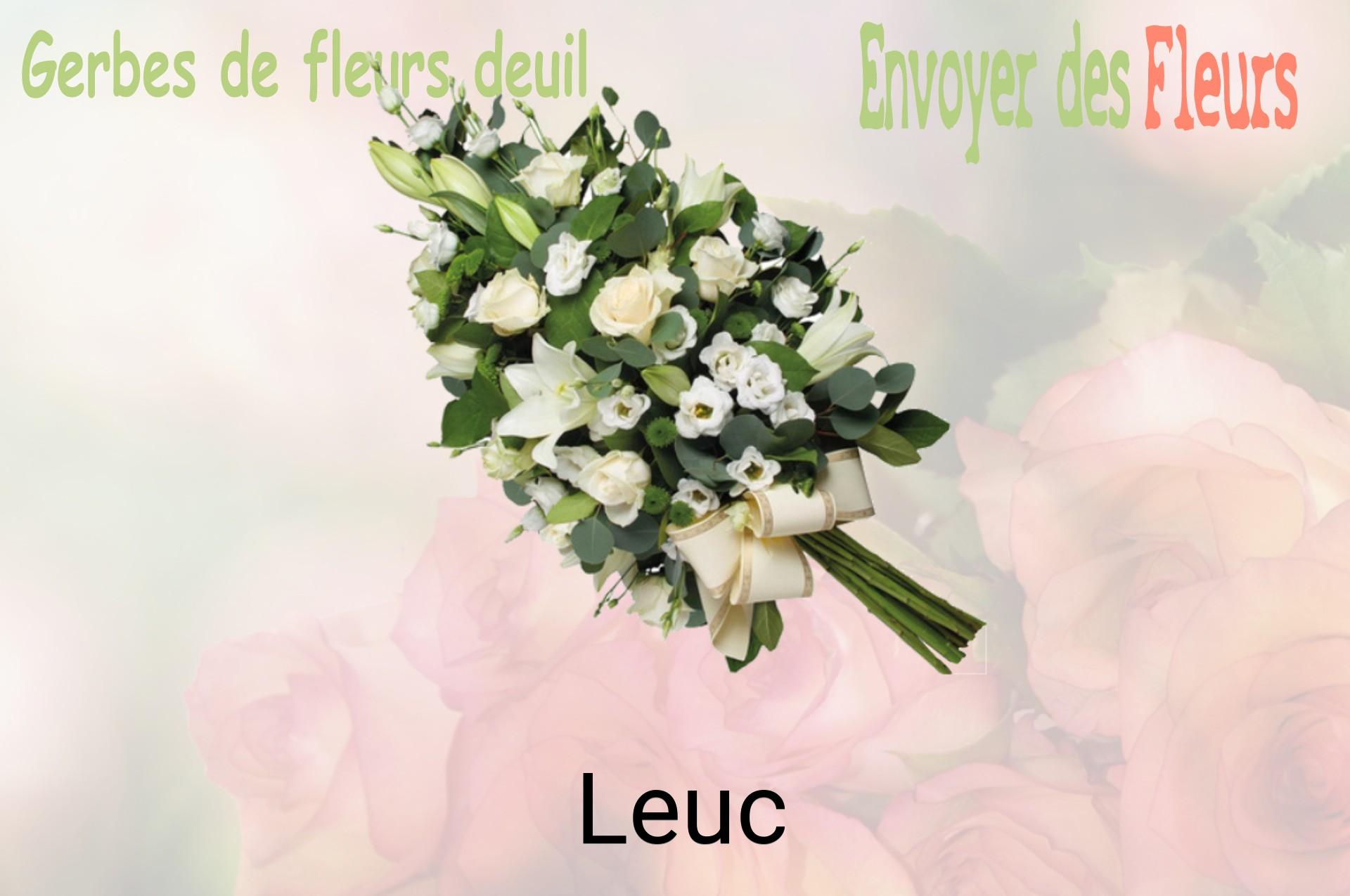 Gerbe de fleurs de deuil livrée à Leuc